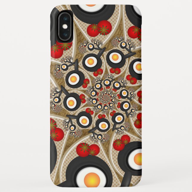 Brunch Fractal Art Funny Food, Tomatoes, Eggs Case-Mate iPhone Case (Back)