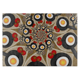Brunch Fractal Art Funny Food, Tomatoes, Eggs Cutting Board
