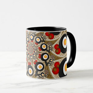 Brunch Fractal Art Funny Food, Tomatoes, Eggs Mug