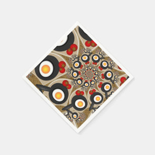 Brunch Fractal Art Funny Food, Tomatoes, Eggs Napkin