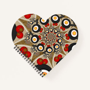 Brunch Fractal Art Funny Food, Tomatoes, Eggs Notebook