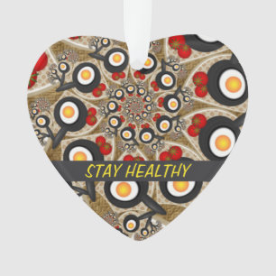 Brunch Fractal Art Funny Food, Tomatoes, Eggs Ornament