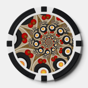 Brunch Fractal Art Funny Food, Tomatoes, Eggs Poker Chips