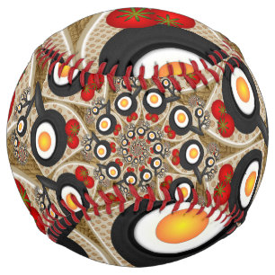 Brunch Fractal Art Funny Food, Tomatoes, Eggs Softball