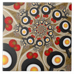 Brunch Fractal Art Funny Food, Tomatoes, Eggs Tile<br><div class="desc">Funny pans and more.
Design for your ceramic tile and more.</div>
