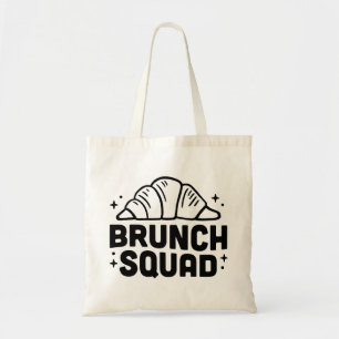 Brunch girls squad croissant lovers tote bag