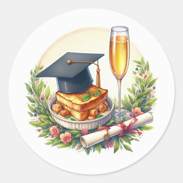 Brunch Graduation Classic Round Sticker (Front)