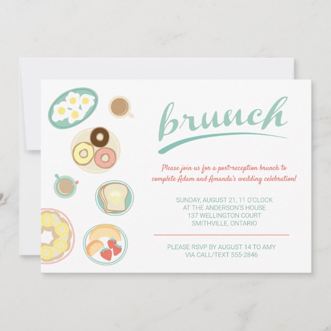 Brunch Invitation wedding party and family (Front)