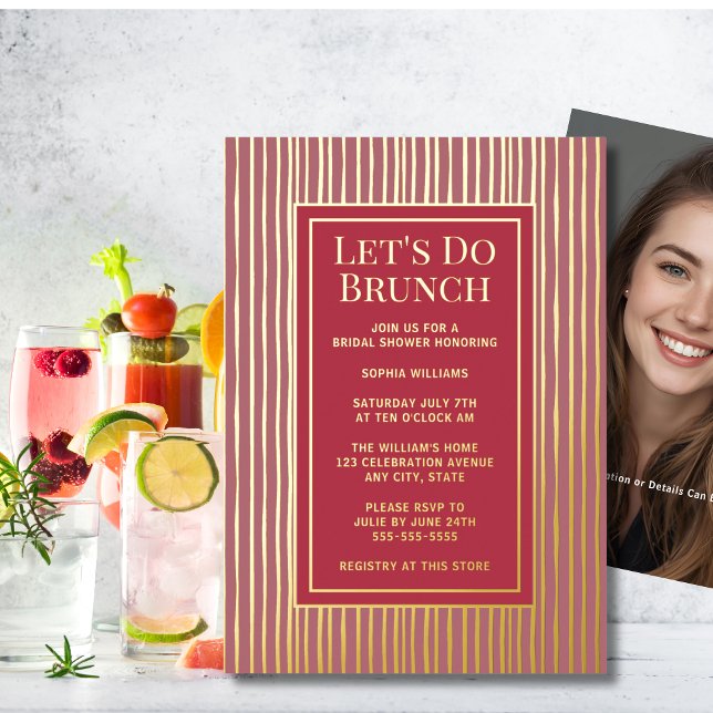 Brunch Invite Bridal Shower Custom Elegant Rose  (Creator Uploaded)