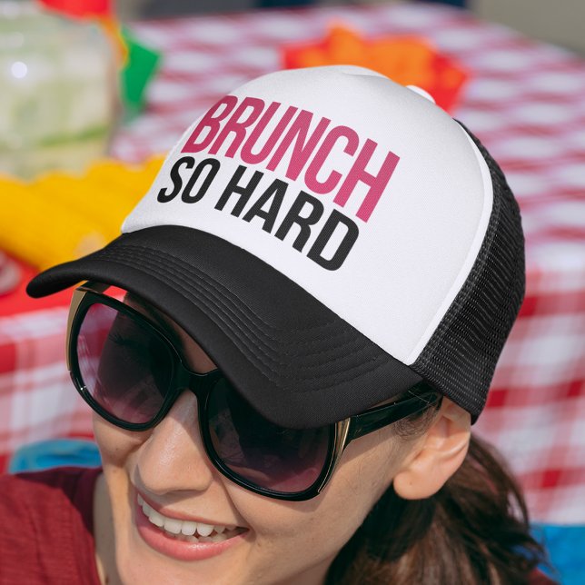 Brunch So Hard Magenta & Black Trucker Hat (Creator Uploaded)