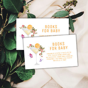 Brunch Spring Floral Champagne Books Baby Shower  Enclosure Card