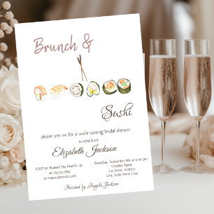 Brunch & Sushi Bridal Shower Invitation