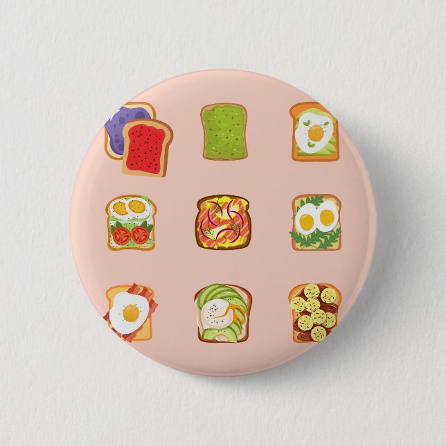  Brunch Toast Pattern 6 Cm Round Badge (Front)