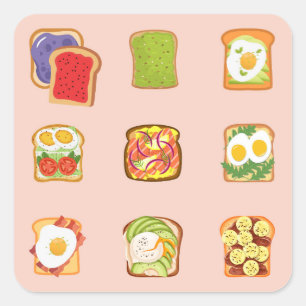 Brunch Toast Square Sticker