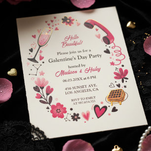 Brunch Waffle Galentine's Invitation