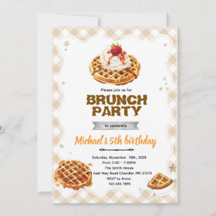Brunch Waffles Birthday Invitation