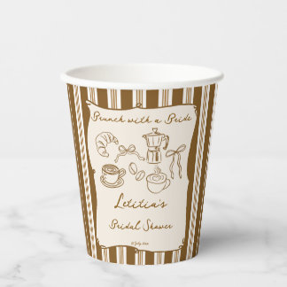 Brunch with bride retro coffee bridal shower paper cups
