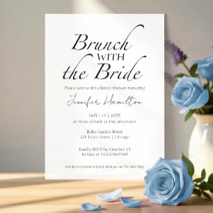 Brunch with the Bride Black & White Bridal Shower Invitation