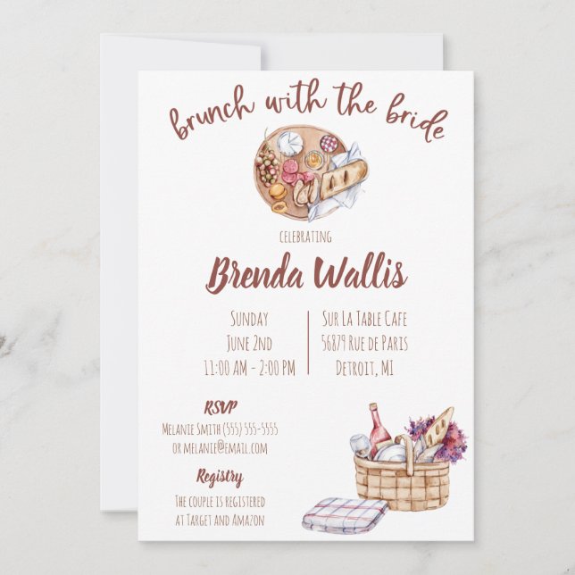 Brunch with the Bride Bridal Shower  Invitation (Front)