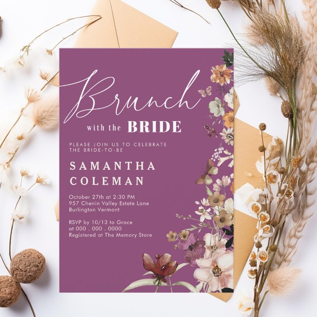 Brunch With The Bride Elegant Script Bridal Shower Invitation (Creator Uploaded)