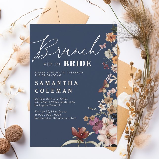 Brunch With The Bride Elegant Script Bridal Shower Invitation (Creator Uploaded)