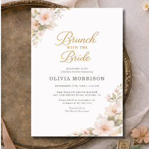 Brunch with the Bride Floral Bridal Shower Invitation