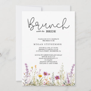 Brunch with the Bride Gold Greenery Bridal Shower Invitation