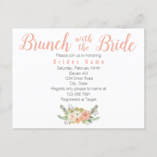 Brunch with the bride invitation postcard