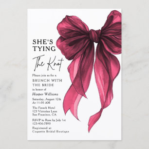 Brunch With The Bride She's Tying The Knot Bow Invitation