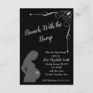 Brunch with the bump with Baby girl feet Invitation