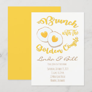 Brunch with the Golden Couple Anniversary Invitation