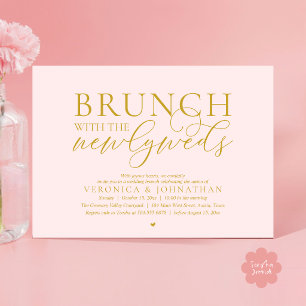 Brunch with the newlyweds, Blush Gold Wedding Invitation
