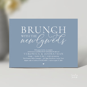 Brunch with the newlyweds, Dusty Blue Wedding Invitation