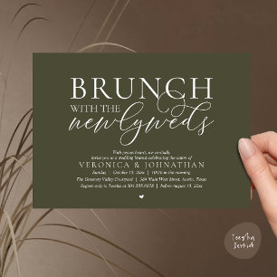 Brunch with the newlyweds, Olive Green Wedding Invitation