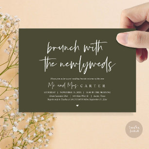 Brunch with the newlyweds, post wedding, in Olive Invitation