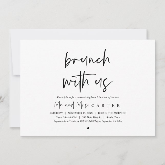 Brunch with the newlyweds, post wedding  invitatio invitation (Front)
