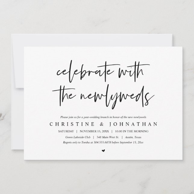 Brunch with the newlyweds, post wedding invitation (Front)