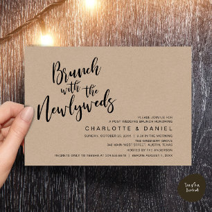 Brunch with the newlyweds, Wedding Elopement Invitation