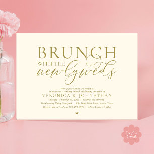 Brunch with the newlyweds, Yellow Gold Wedding Invitation