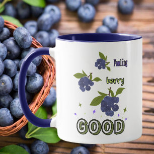 Brunches of blueberries mug