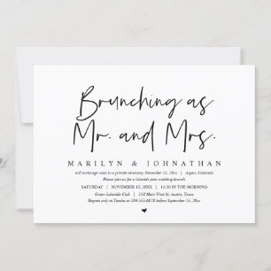 Brunching As Mr and Mrs, Post Wedding Brunch Invitation