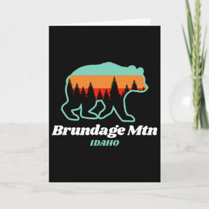 Brundage Mountain Idaho Skiing Snowboarding Bear Card