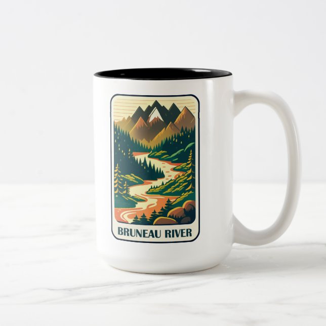 Bruneau River Idaho Colours Two-Tone Coffee Mug (Right)