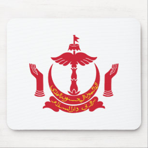 Brunei country coat arms symbol emblem flag mouse mat