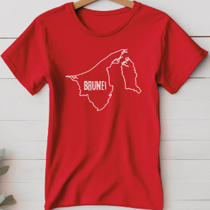 Brunei Country Map Shirt Bruneian Line T-Shirt Tee
