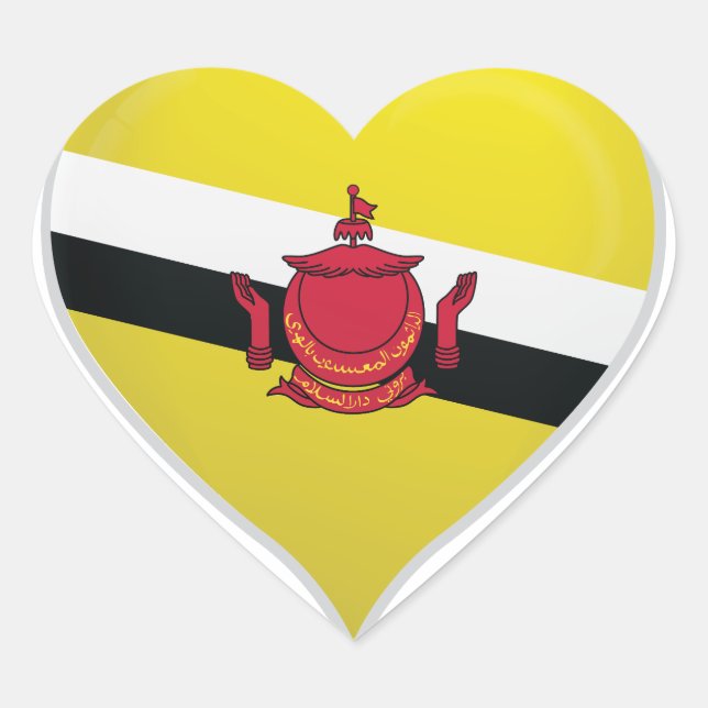 Brunei Darussalam love flag pride heart Sticker (Front)
