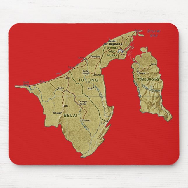 Brunei Map Mousepad (Front)