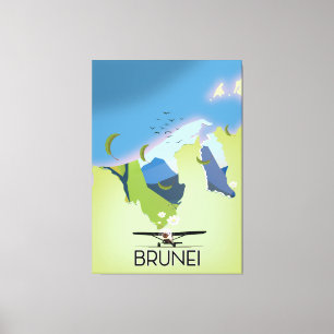Brunei Map travel poster Canvas Print