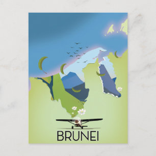Brunei Map travel poster Postcard