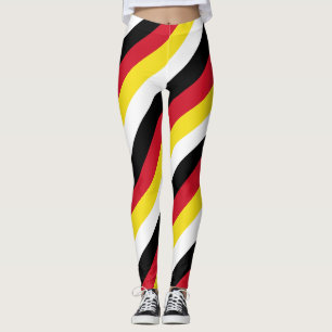 Brunei National Flag Colours Diagonal Striped Leggings